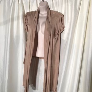 Cover-up wrap cardigan drape front, short back
